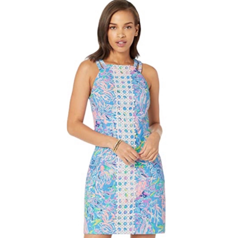 Pearl Stretch Shift Dress in Multi Altogether Print in excellent condition.